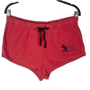 ATMOSPHERE X DISNEY Shorts 8 Mickey Mouse Red Curve-Hem Cotton